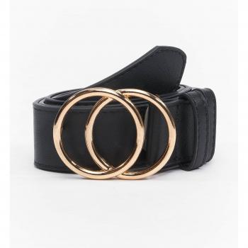 Urban Classics Unisex Black Ring Buckle Belt