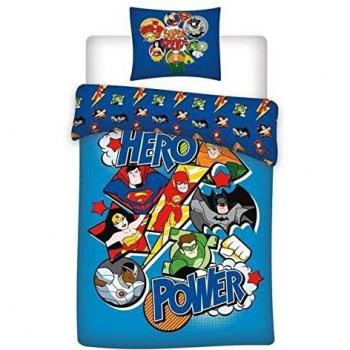 DC Comics – Juego de Cama Infantil de Super Héros – Funda nórdica de algodón