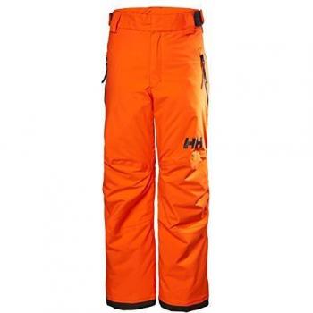 Helly Hansen Pantalón Legendario para niños y jóvenes, Impermeable, Resistente al Viento, Transpirable, Pantalones de esquí, 41606, 278 Naranja Neón, 38