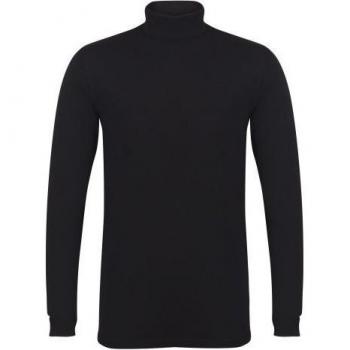 Camiseta de Manga Larga para Hombre Skinni Fit Feel Good con Cuello Alto Color Negro