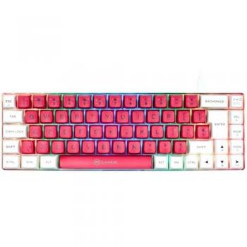Teclado Mecánico Gaming TKL69G SF Kailh Red RGB Blanco/Rosa