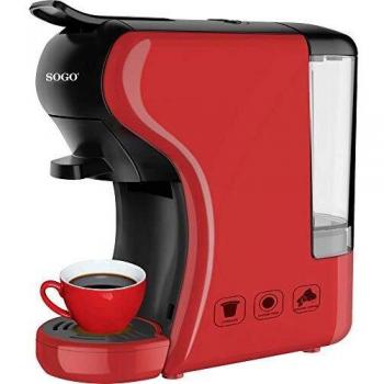 SOGO SS-5675 Cafetera 3in1 19 Bares SS-5675 Nespresso/Dolce Gusto/Espresso, Color Rojo, 0,6 L
