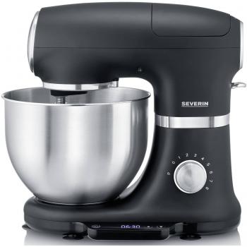 Robot de Cocina Severin KM 3898 con Báscula Integrada, 1000W, 5.5L, Negro y Acero Inoxidable