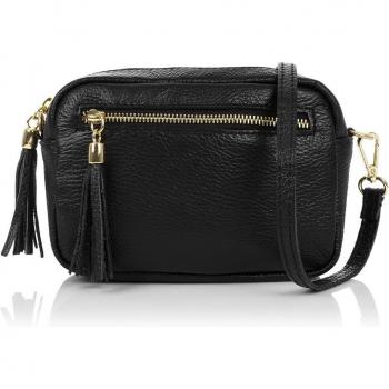 Delfina Bolso bandolera Mujer.Piel auténtica Dollaro. Made in Italy. Vera Pelle Italiana