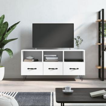 Mueble de TV de madera de ingeniería blanco 102x36x50 cm