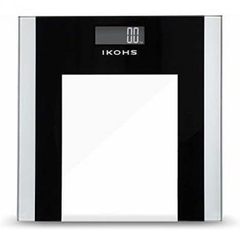 IKOHS ELEGANT WELLNESS - Báscula de Baño con Pantalla LCD, compacta, Capacidad de 180 kg, ITO Conductive Tempered Glass