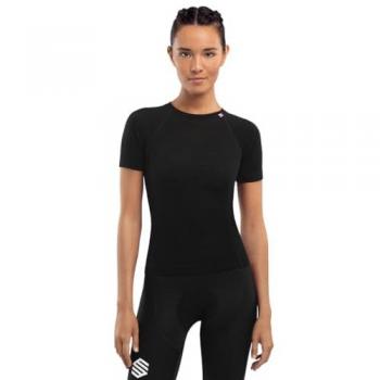 Camiseta Interior de Ciclismo Mujer SRX Premium Skin Lana Merino Negra