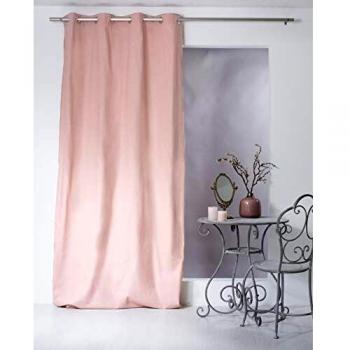 Cortina Opaca de Algodón - Rosa Viejo - 135 x 240 cm - Ojetes