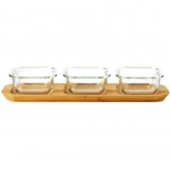 Leonardo 034315 Set 4 teilig cristal horno 9 x 9 cm con bandeja formas Gusto