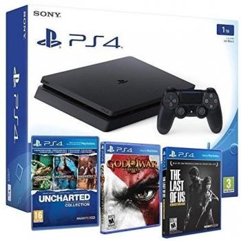 Playstation 4 Consola PS4 Slim 1Tb + 5 Juegos - The Last of us + God of war 3 + Uncharted Nathan Drake Collection