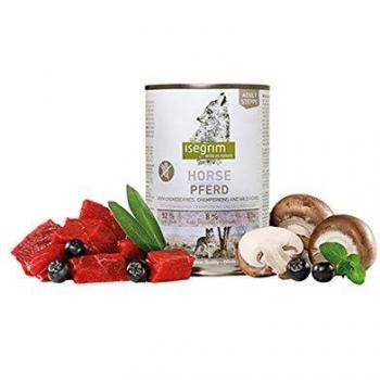 ISEGRIM Lata Perro Adulto Equino + Aronia, Champiñones y Hierbas Silvestres, 400 g, Perro