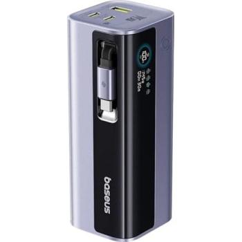 Power Bank Baseus 145W 20000mAh con Cable Retráctil Tipo C, Carga Rápida, Batería Externa Portátil