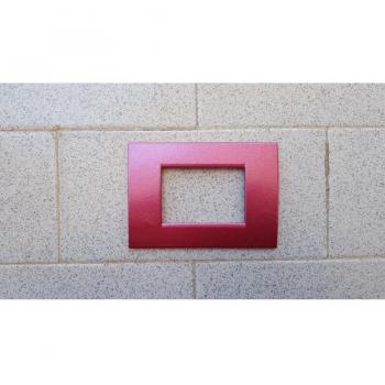 Placa Compatible Living Light ABS 3/4/7 Postes Color Rosa Metallizado - 4 Foros
