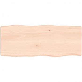 Tablero de mesa madera maciza roble sin tratar 100x40x(2-6) cm borde natural marrón