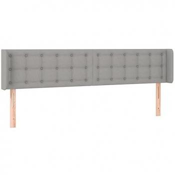 Cabecero con LED de tela gris claro 183x16x78/88 cm