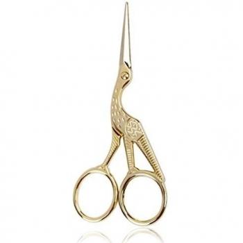 Chapado En Oro Retro Costura Grua Sastreria Tijeras 11.5cm