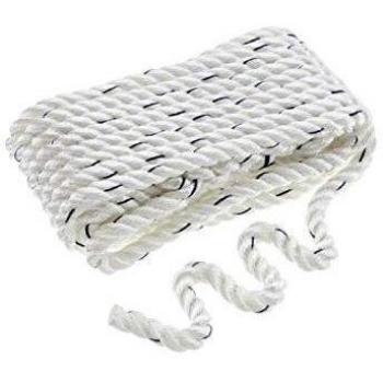Seachoice 50-47511 premium Cabo amarre trenzado, color blanco con traza azul, 9 mm x 4,5 m