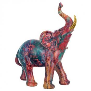 Figura Elefante Rojo de Resina Signes Grimalt By SIGRIS | Decoración para salón 25x10x20cm