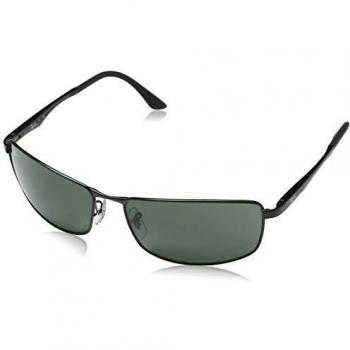 Ray-Ban RB3498 Sporty Square Sunglasses, Unisex, Black, 61mm