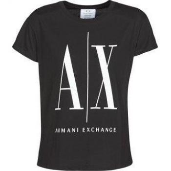 Armani Exchange HELIEK Women's Black Printed Short Sleeve T-Shirt, Size XS