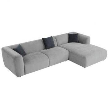 Sofá rinconera derecho de tela gris Tancavo