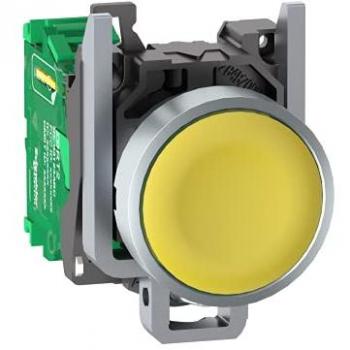 Cabeza Emisor ZB4R Tapa Amarilla Schneider Electric, Pulsador serie Harmony XB5, Ø 22mm, Color Amarillo, Retorno por Resorte, Pack XB4R 22mm Emisor Receptor Programable