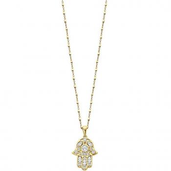 Collar Lotus Silver LP1989-1/2 Mano de Fátima Plata con Circonita para Mujer