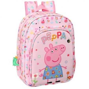 Mochila Safta Escolar Infantil Animada de Peppa Pig Having Fun, 260x110x340 mm