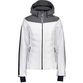 CMP Chaqueta de esquí para mujer con capucha y cremallera 39W1636 Blanco 48