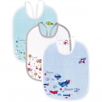 Canpol Babies CB02964U - Pack de 3 baberos, diseño Machines