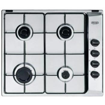 Piano Cottura a Gas DeLonghi YAL 46 ASV 4 Fuochi 60 cm Acero Inoxidable Encimera Integrada