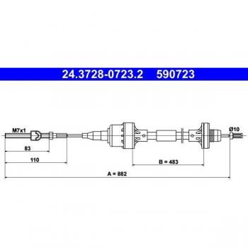 Cable de embrague ATE 24.3728-0723.2