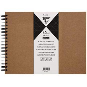 Álbum Personalizable Kraft 32x24 cm - Espiral - 40 Hojas - Papel Grueso 200 g/m²