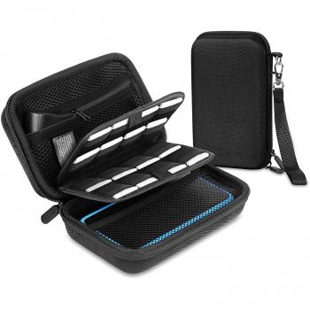 Bestico Funda para New 2DS XL/New 3DS XL/3DS/3DS XL/New 3DS, Rígida Funda de Protección para Nuevo Nintendo DS con 16 Cartuchos de Juegos+Correa