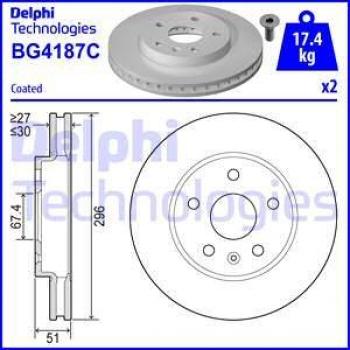 Disco de freno DELPHI BG4187C