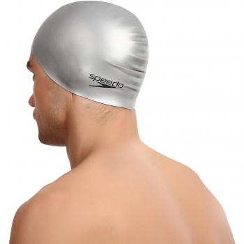 Speedo Palin Silicone - Gorro de natación para hombre, tamaño único, color plateado