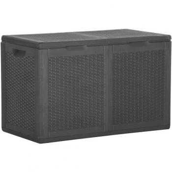 vidaXL Garden Storage Box 180L Black PP Rattan