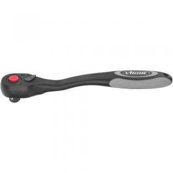 Carraca reversible VIGOR V6012 con dentado fino, cuadrado macizo de 1/2 pulgadas (12,5 mm), longitud de 250 mm