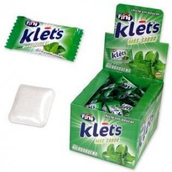 CHICLE KLET´S HIERBABUENA S/A CAJA 200 uds