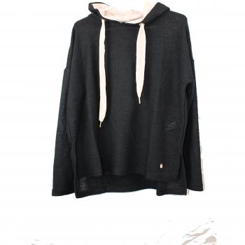 ONLY Onlamelie L/s Hood Top Jrs, Camisa Manga Larga para Mujer, Negro