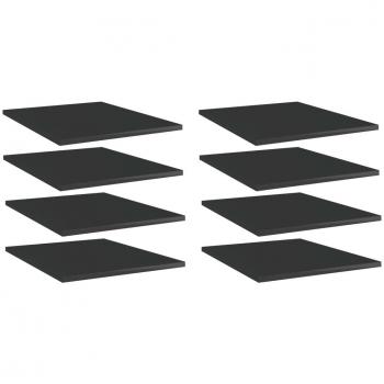 vidaXL Bookshelf Boards 8 pcs High Gloss Black 40x50x1.5 cm Engineered Wood