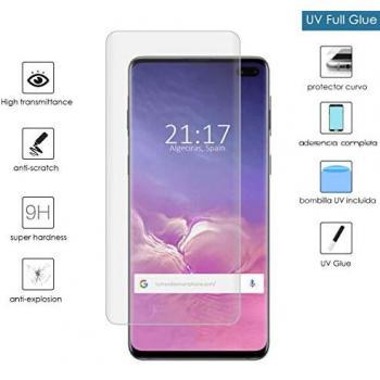 Protector de Pantalla Cristal Templado Curvo UV Adhesivo Completo para Samsung Galaxy S10 Plus