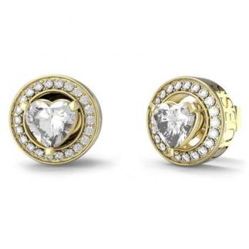 Pendientes de Corazón Guess JUBE04669JWYGT-U en Oro y Blanco para Dama