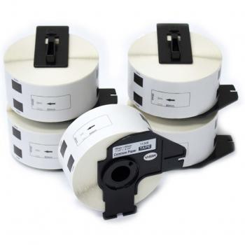 vhbw 5x Etiquetas Cinta adhesiva per Brother P-Touch QL-1050, QL-1050N, QL-1060, QL-1060N, QL-500, QL-500A, QL-500BS, QL-500BW, QL-550 por DK-11208.