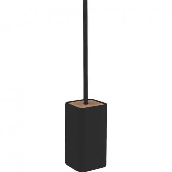 Escobillero de suelo Ninfea Gedy, color negro con detalles en bambú
