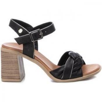 Sandalias de tacón de piel para mujer con cierre de hebilla