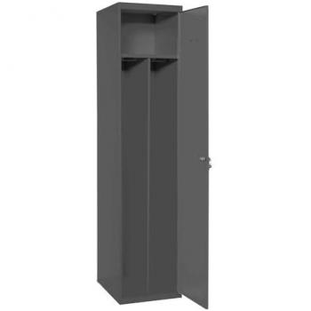 Taquilla Metálica Profesional SimonRack, 1 Puerta con Llave, Doble Compartimento, Antracita, 1800x500x500 mm