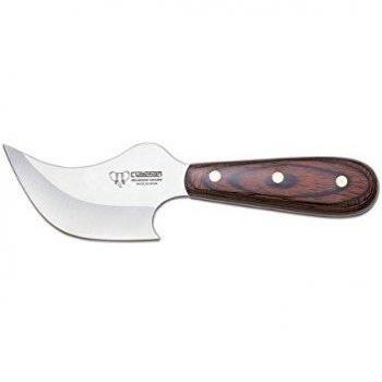 Cuchillo Desollador Cudeman 141-R con mango de madera roja y hoja de 9,5 cm.
