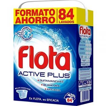 Flota Detergente Polvo Maleta Active Plus Cacitos, Blanco, 84 Unidades