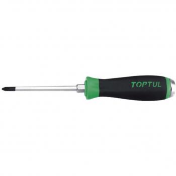 Destornillador TOPTUL FBGB0215, tipo de destornillador, características: mango ergonómico, punta magnética, acero al cromo-vanadio, longitud de 215 mm